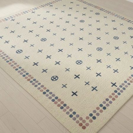 Handmade Rustic Cotton and Wool Handknotted Rug for Cozy Corners